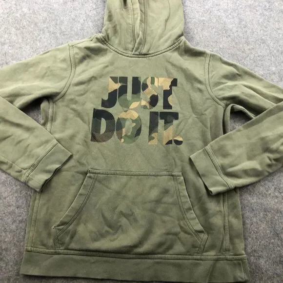 Nike Hoodie Boys XL Green Just Do It Camouflage Youth Kids Sweatshirt * - Picture 2 of 12